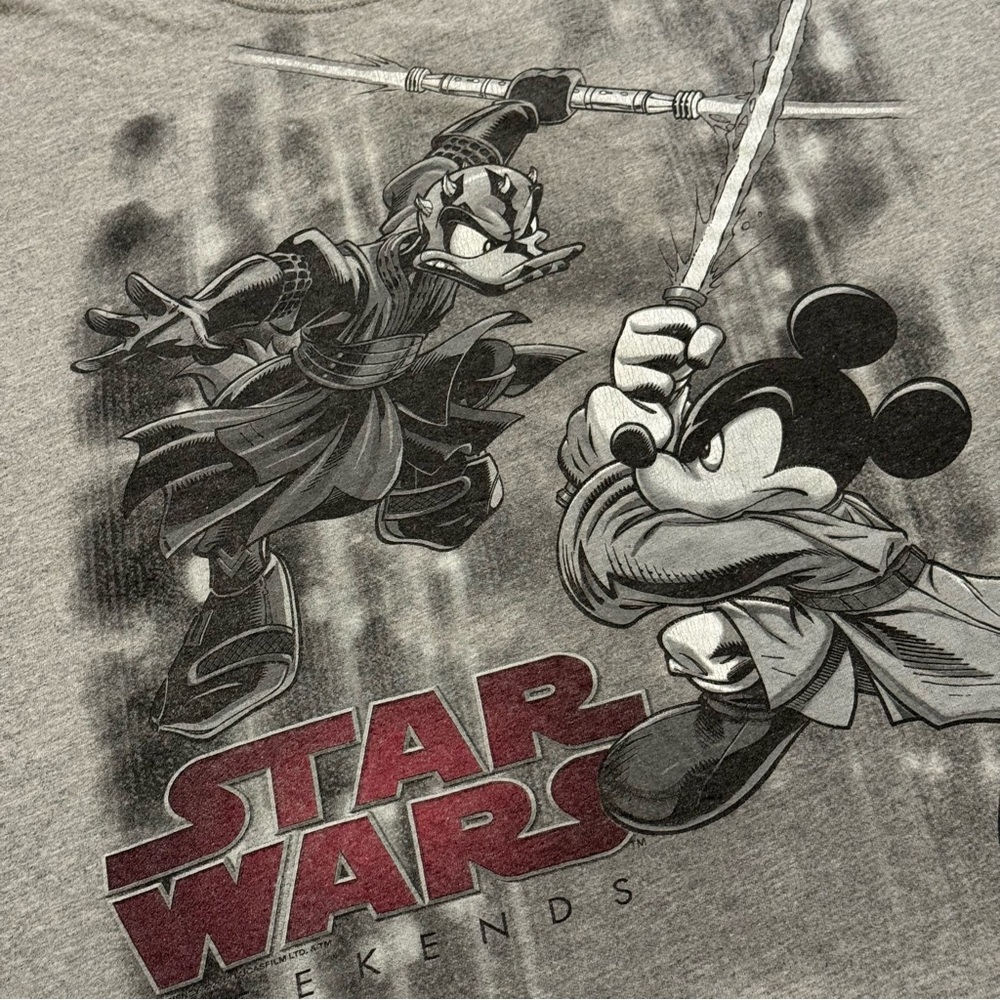 Vintage Y2K Disney Mickey X Star Wars Graphic Tee - Picture 2 of 4